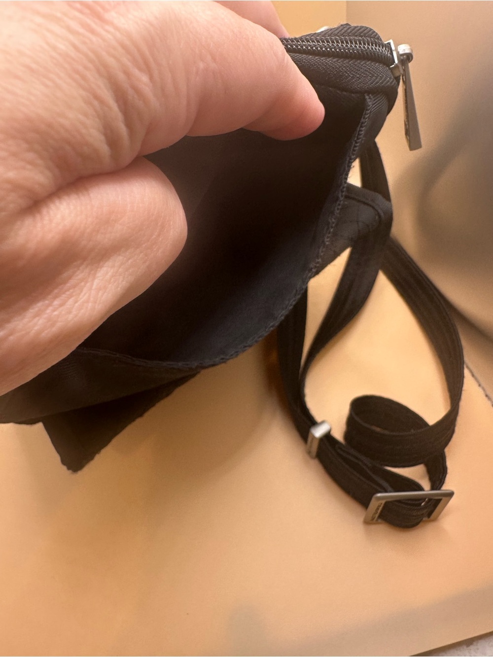 Travelon Black Quilted-Front Crossbody Bag - Picture 4 of 5
